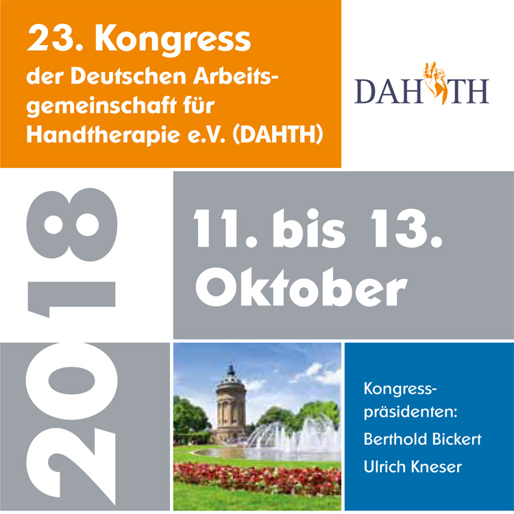 23. Kongress der Deutschen Arbeitsgemeinschaft für Handtherapie e.V. (DAHTH)